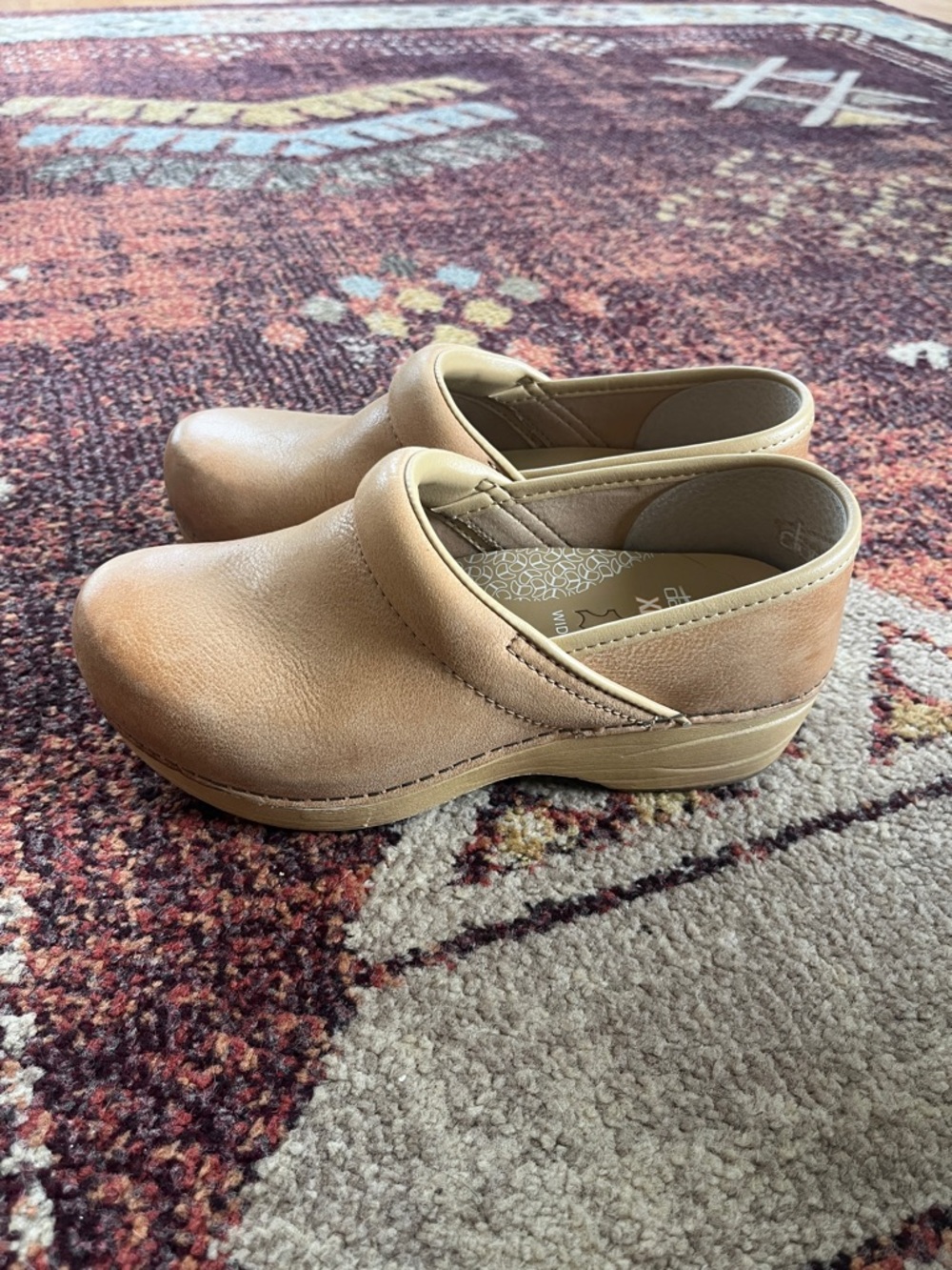 Dansko Women’s Tan Leather Slip-On Clogs